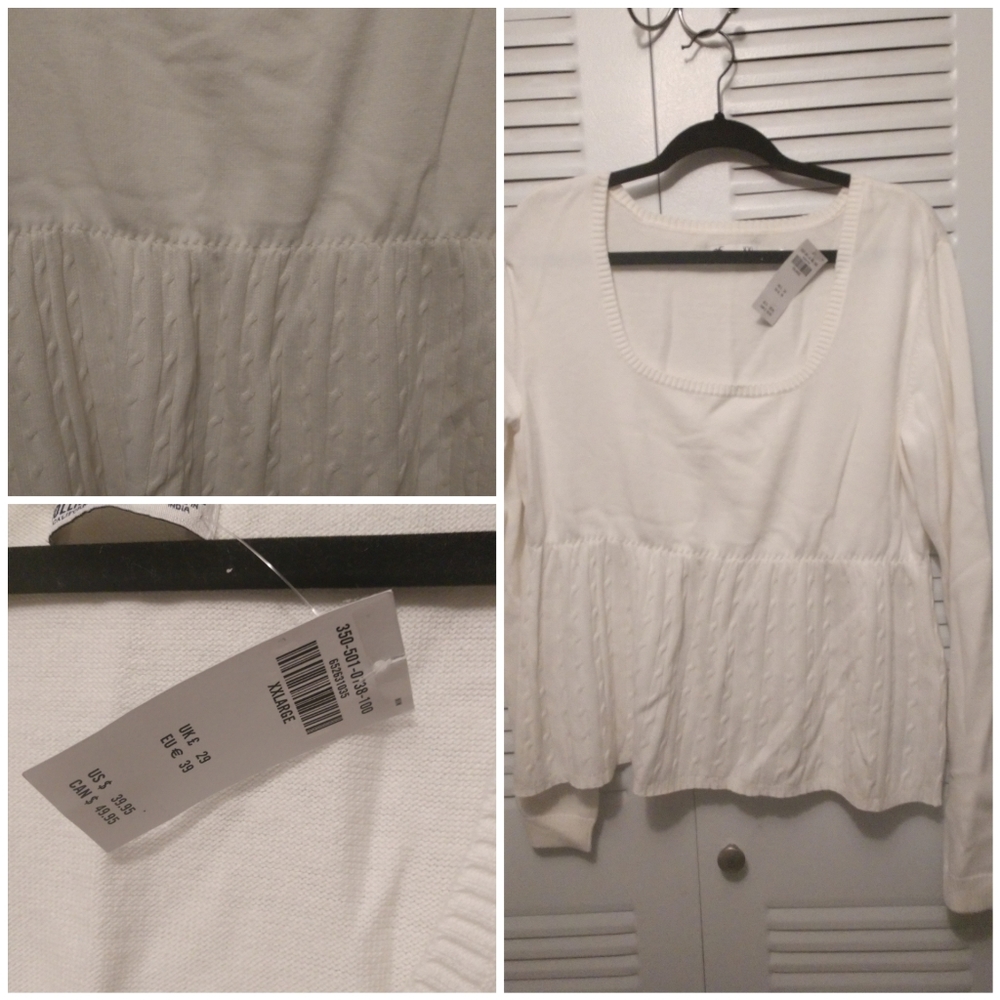Hollister Babydoll square neck sweater Sz XXL.  NWT